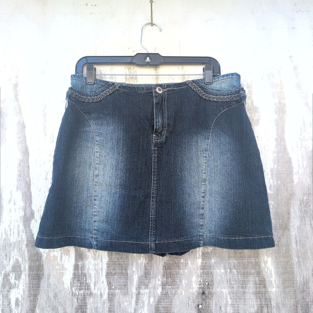 Caroline Blues Y2K Grunge Sleaze Revival Jean Skirt Women's 12